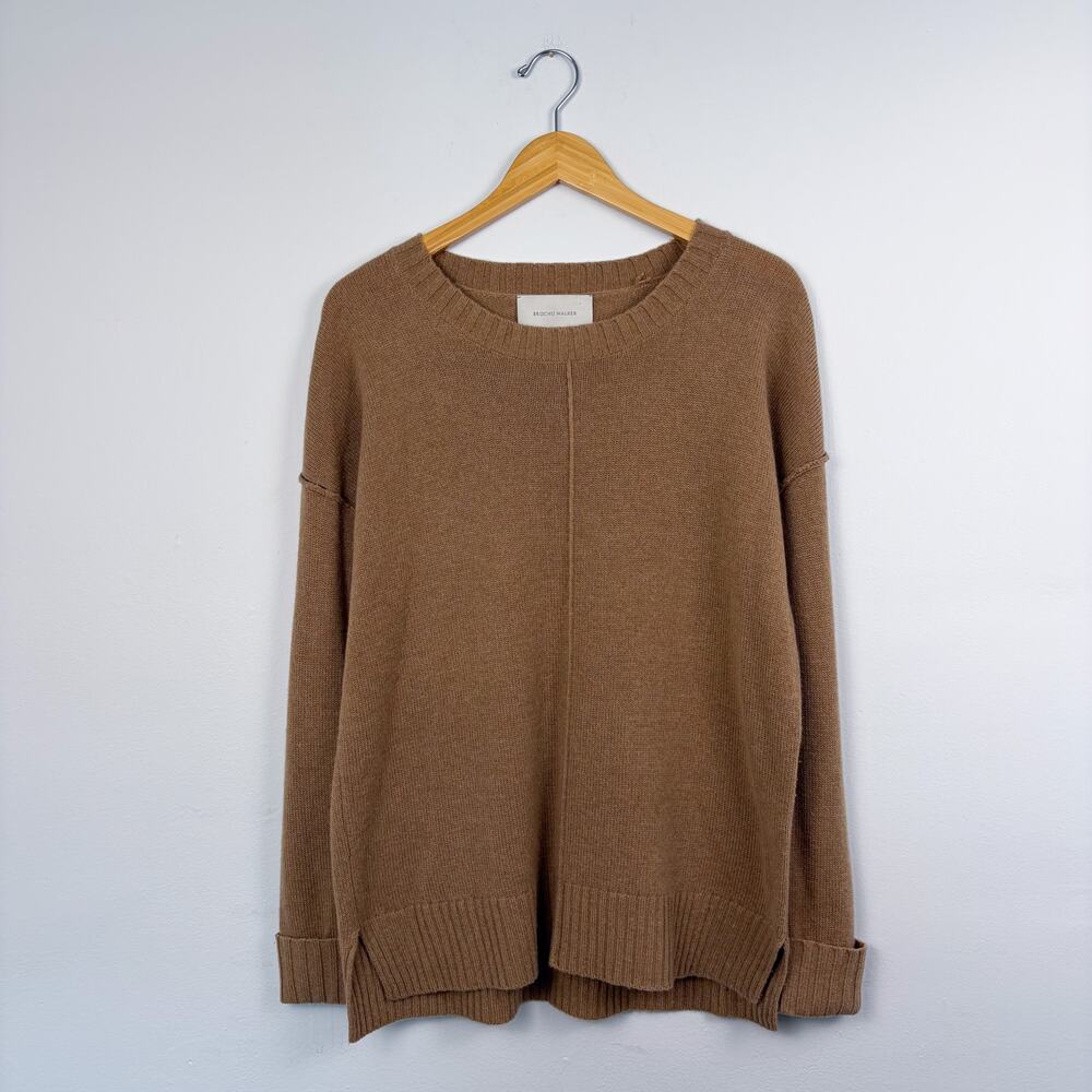Brochu Walker Cashmere Cuff Sleeve Sweater Camel Small